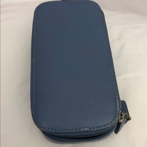 Coach Blue Leather Make-up, Toiletry Bag,or Catch-all